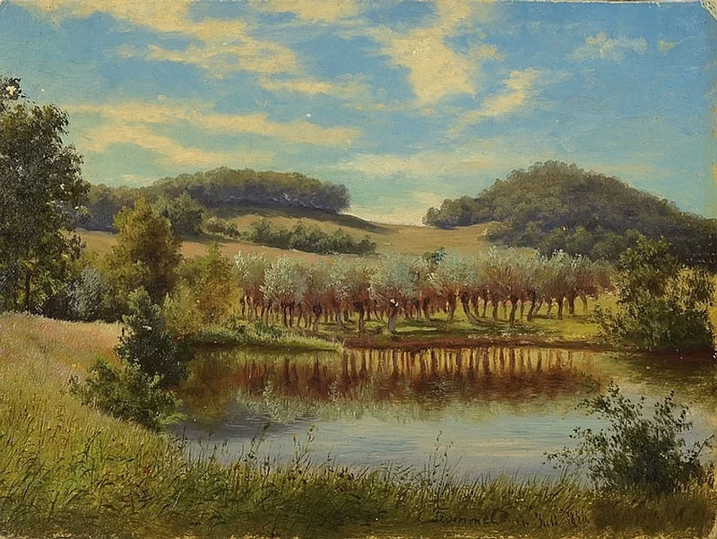 Paesaggio con laghetto